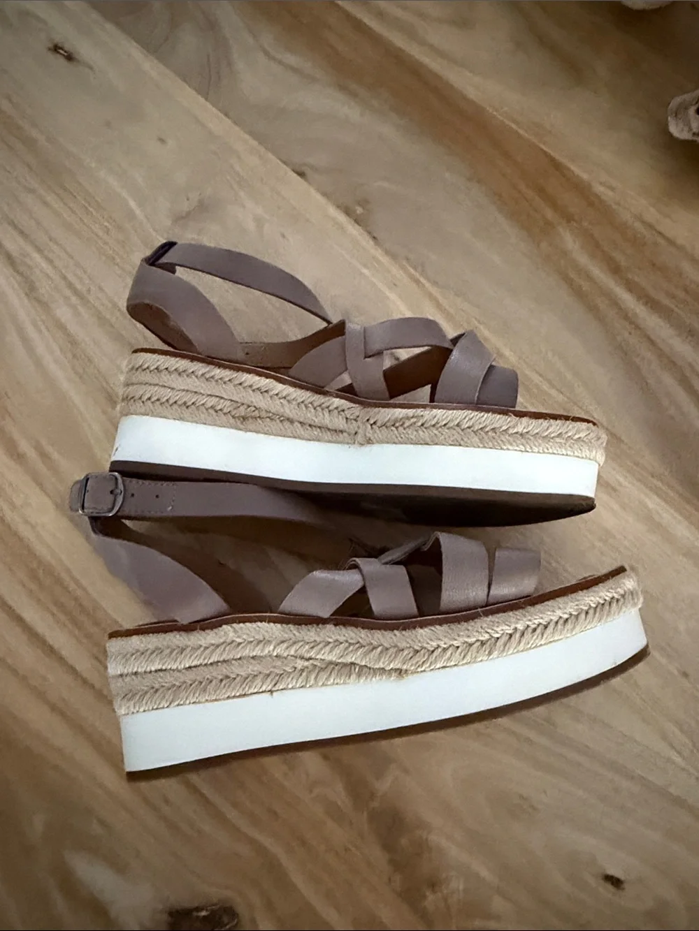 Giani Bini Taupe Platform Espadrille Sandals